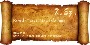 Kovácsi Szalóme névjegykártya